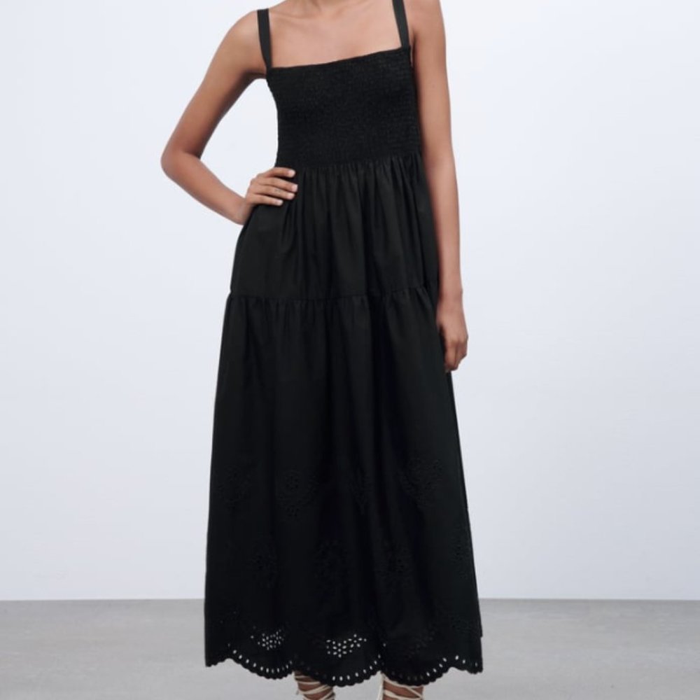 Zara Openwork Embroidered Dress NWT